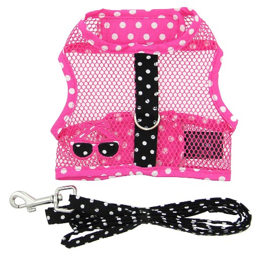 Doggie Design - Sunglasses Cool Mesh Harness - A long time favorite since 2002 because this harness is cool and lightweight on hot summer days.  The Cool Mesh Harness features Quick and Easy Velcro neck and chest closures, making it very easy to put on and take off.  It also has a Nylon Reinforced center strip to hold the D-Ring from breaking or pulling off.