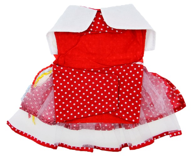 Doggie Design - Red Polka Dot Balloon Harness Dress with Matching Leash