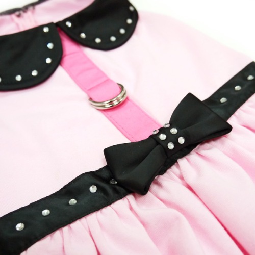 DOGO Design - Easy-D Bling Harness Dress - Rhinestones studded around collar and belt with a bling bowtie. This is a an elegant dress featuring Easy-D functionality.