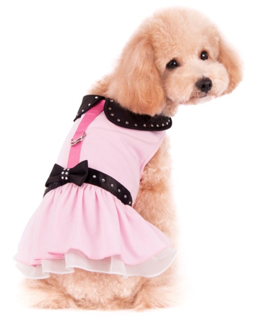 DOGO Design - Easy-D Bling Harness Dress - Rhinestones studded around collar and belt with a bling bowtie. This is a an elegant dress featuring Easy-D functionality.